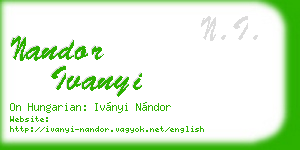 nandor ivanyi business card